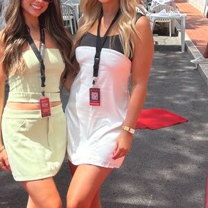 White and black dress